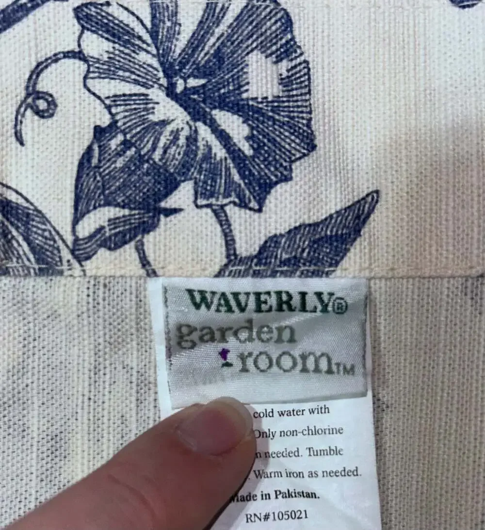 Waverly Garden Room French Floral Toile Window Valance Blue and White